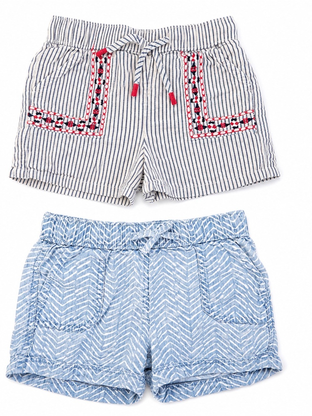 2 for $20 Vineyard Vines Girls Blue & White Striped Embroidered Shorts Pair